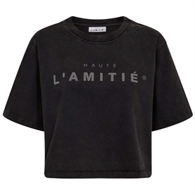 Haute L'Amitie Intro Rubber Logo T-shirt, Sort 